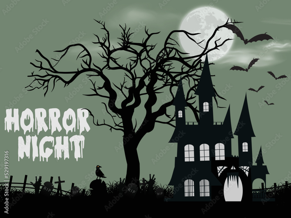 Happy halloween background design with vector illustration