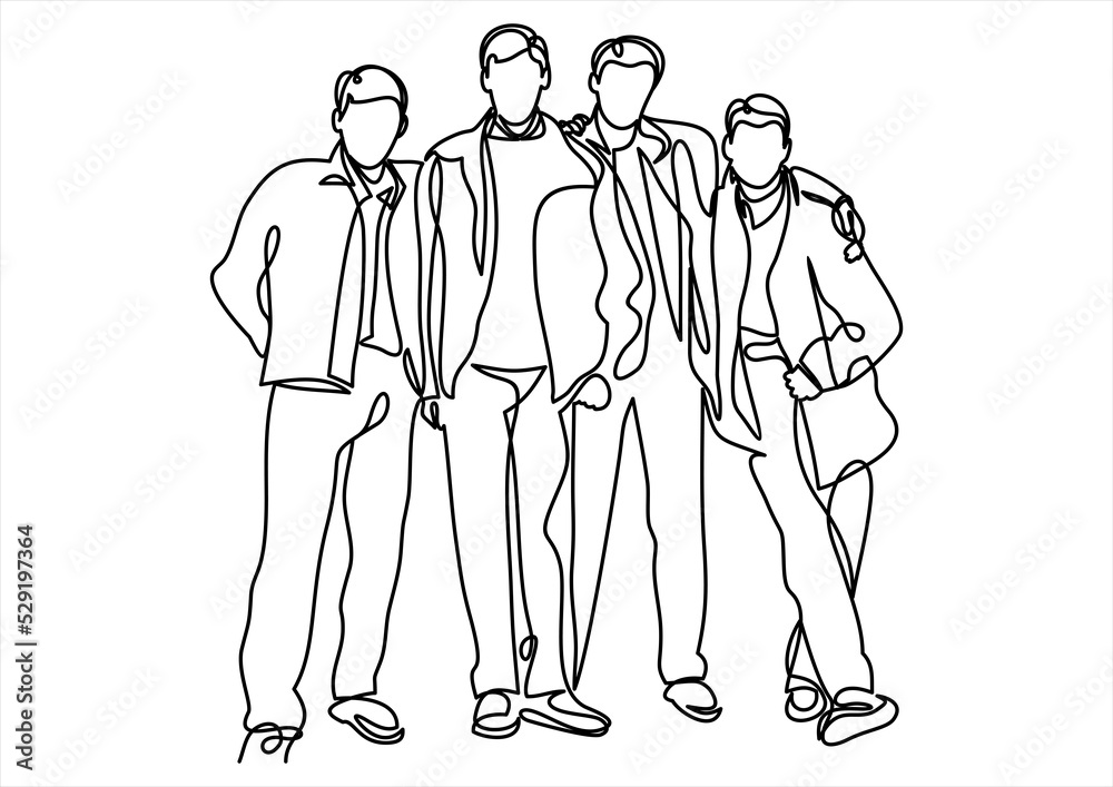 Fototapeta premium continuous line drawing of business team
