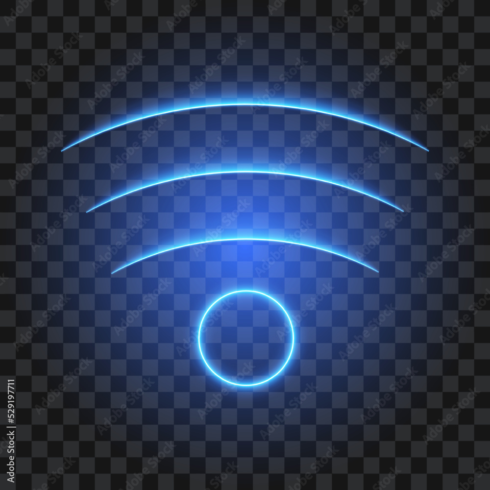 © Vectorry - Neon wifi and wireless sign, connection signal icon, vector illustration. © Vectorry - Neon wifi and wireless sign, connection signal icon, vector illustration.