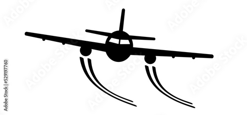 Soaring air plane line path. Take Off airplane, flight route with start point. Vector aircraft sign. Location pointer. Tracking, vacation, holliday. Travel pointer navigation. Tourism. Route Concept.