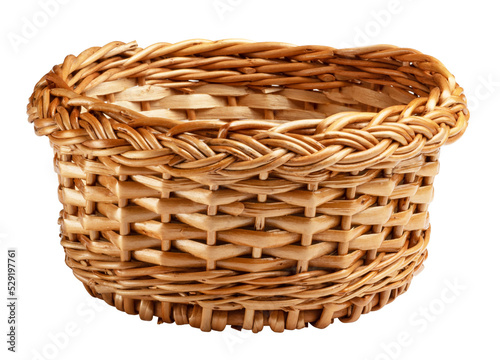 wicker basket isolated on white. the entire image in sharpness. photo