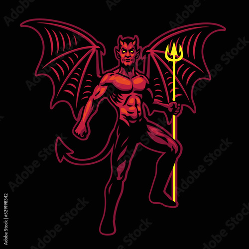 Standing Devil with wings