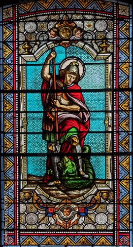 Stained-glass window in the old church