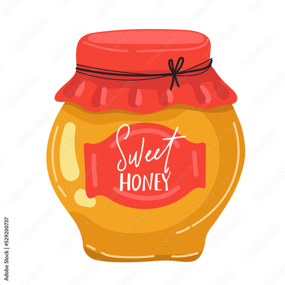 isolated vector honey jar and with honey on white isolated vector honey jar and with honey on white