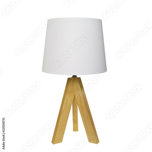 Decorative table lamp tripos. Floor lamp. Lampshade isolated on transparent background 
