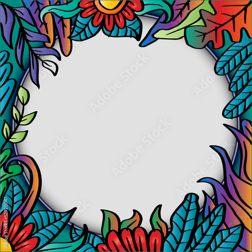  Hand drawn floral frame background