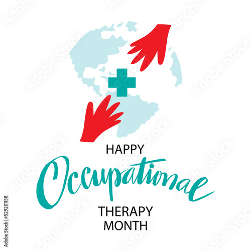 Happy occupational therapy month poster concept