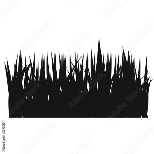 Horizontal banner of wavy grass silhouette © UKRAINIAN