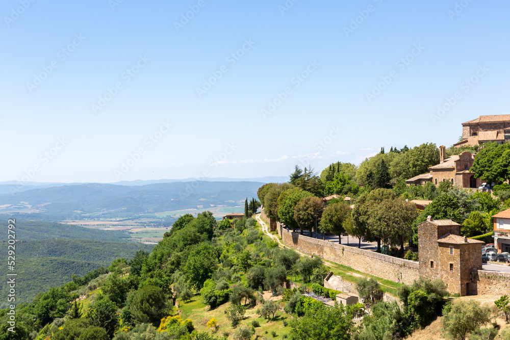 Exterior battlements Montalcino Toscany Italia