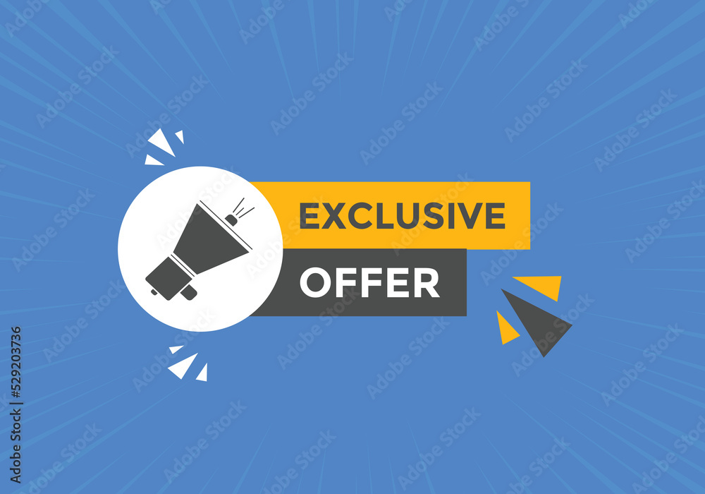 Exclusive offer Colorful label sign template. Exclusive offer symbol web banner
