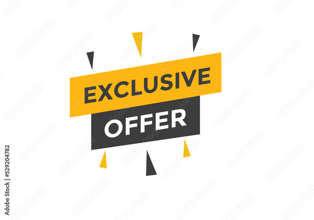Exclusive offer button. Exclusive offer sign speech bubble. banner label template. Vector Illustration
