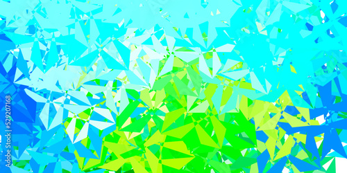 Light blue, green vector triangle mosaic backdrop.