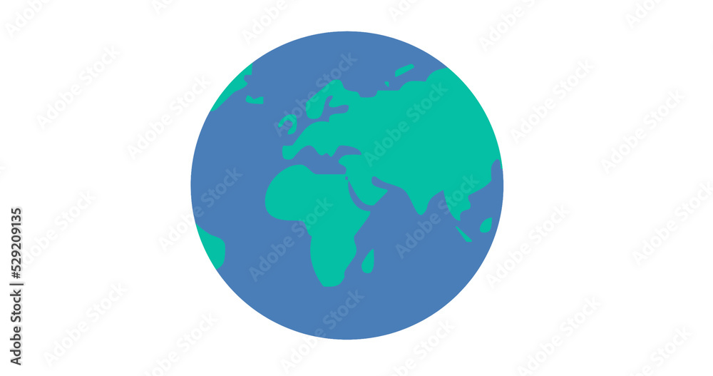 Image of spinning globe on white background Image of spinning globe on white background