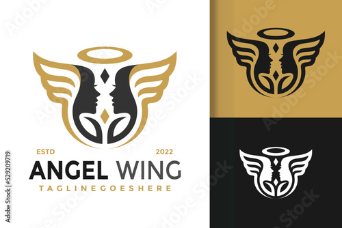 Angels Wings Logo Design, brand identity logos vector, modern logo, Logo Designs Vector Illustration Template
