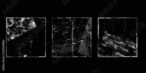 Social media covers with tiny roughen border frames and screen print textures . . grunge style . Post frame stories templates. Layout for promotion .Media banner .Vector
