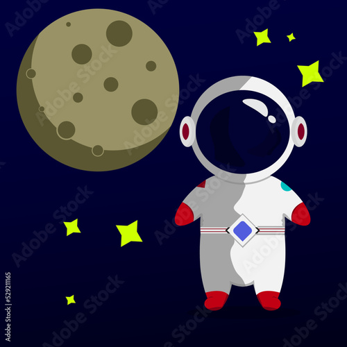 Illustration of astronot, design for Children book, shirt vector illustration design.