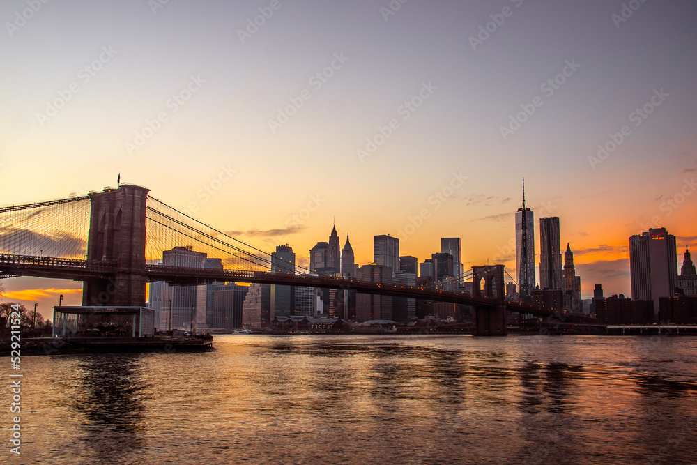 city bridge at sunset