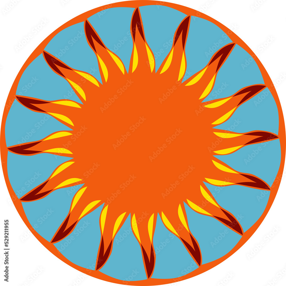 Sun Mosaic illustration Icon Sun Mosaic illustration Icon