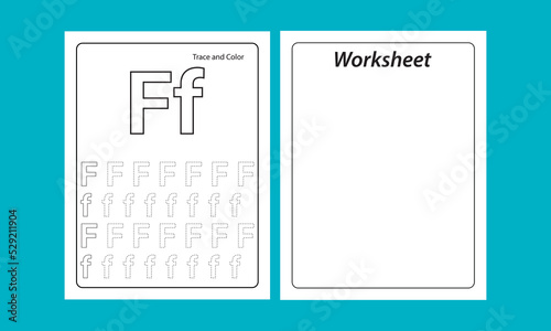Alphabet tracing worksheet. Trace alphabet design for learning to handwrite. Alphabet activity for preschool and kindergarten