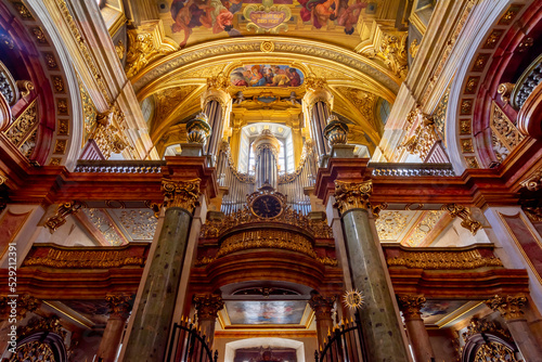 Photography Interiors of Jesuit church (Jesuitenkirche) or University church, Vienna, Austri