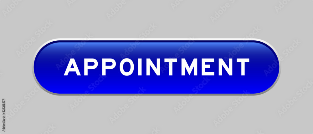 Fototapeta premium Blue color capsule shape button with word appointment on gray background