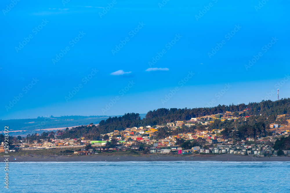 View of Pichilemu beach town, VI Region, Chile
