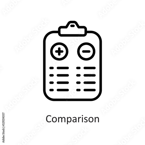 Comparison Outline Vector Icon Design illustration on White background. EPS 10 File
