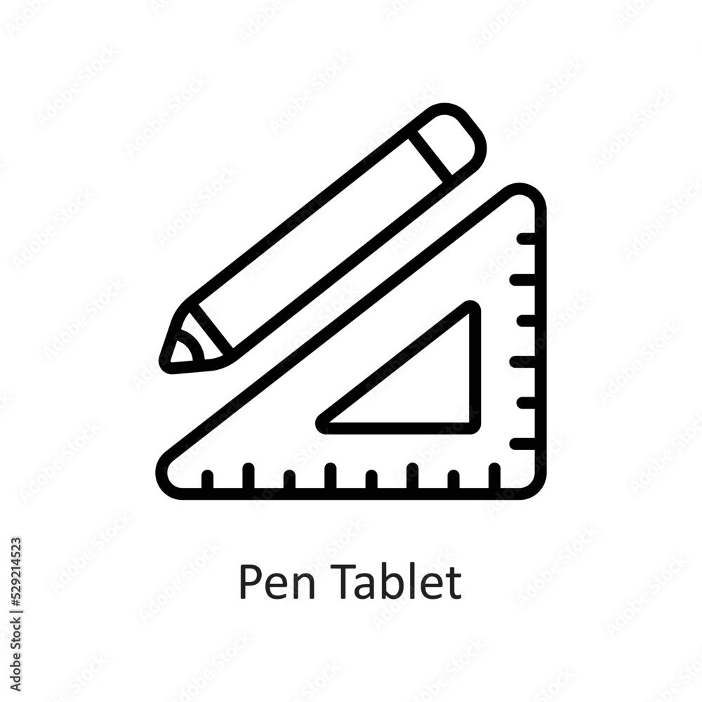 Pen Tablet Outline Vector Icon Design illustration on White background. EPS 10 File Pen Tablet Outline Vector Icon Design illustration on White background. EPS 10 File