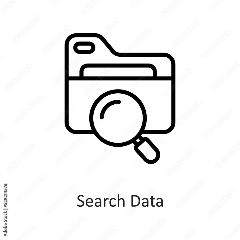 Search Data Outline Vector Icon Design illustration on White background. EPS 10 File Search Data Outline Vector Icon Design illustration on White background. EPS 10 File