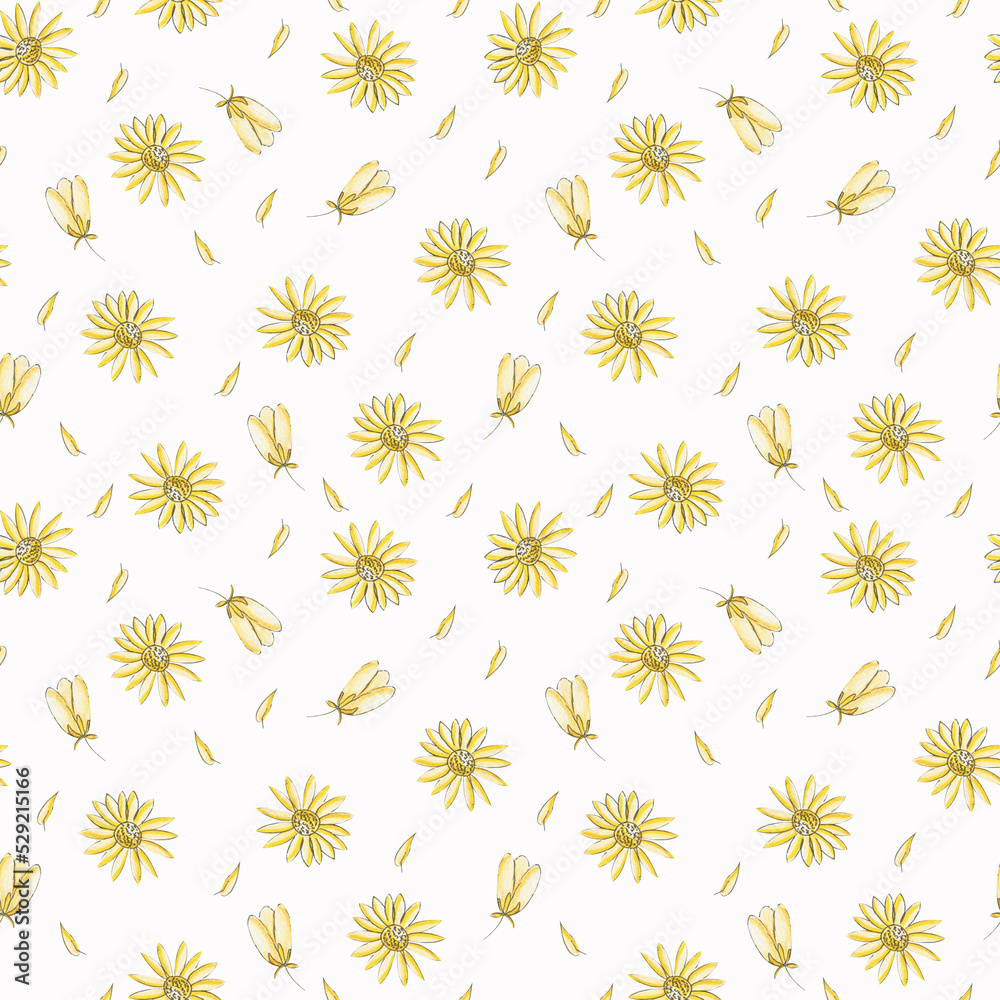 Seamless pattern with flowers on a white background Seamless pattern with flowers on a white background