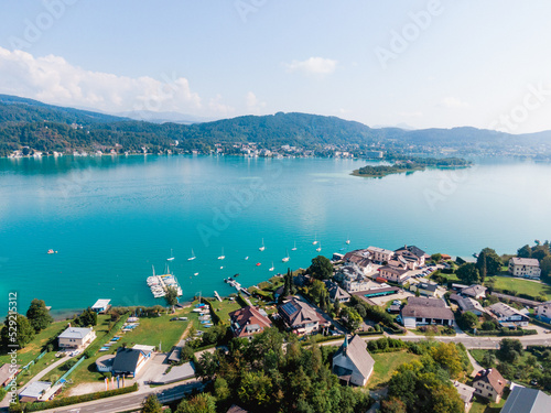 Photography Beautiful landscape of Wörthersee seen from Dellach in South Austria