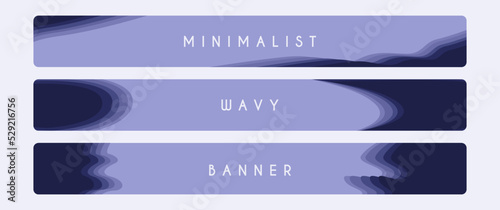 Set of modern wavy banner vector design concept, abstract wavy banner set, used for banner, card, background, graphical resources