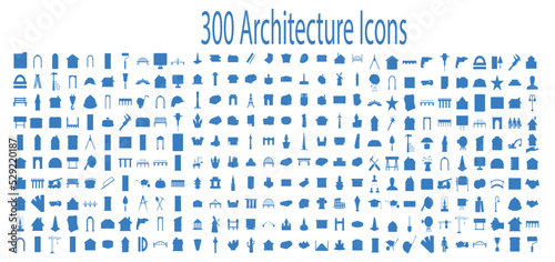 300 architectonics business icons set in flat style for any design vector illustration