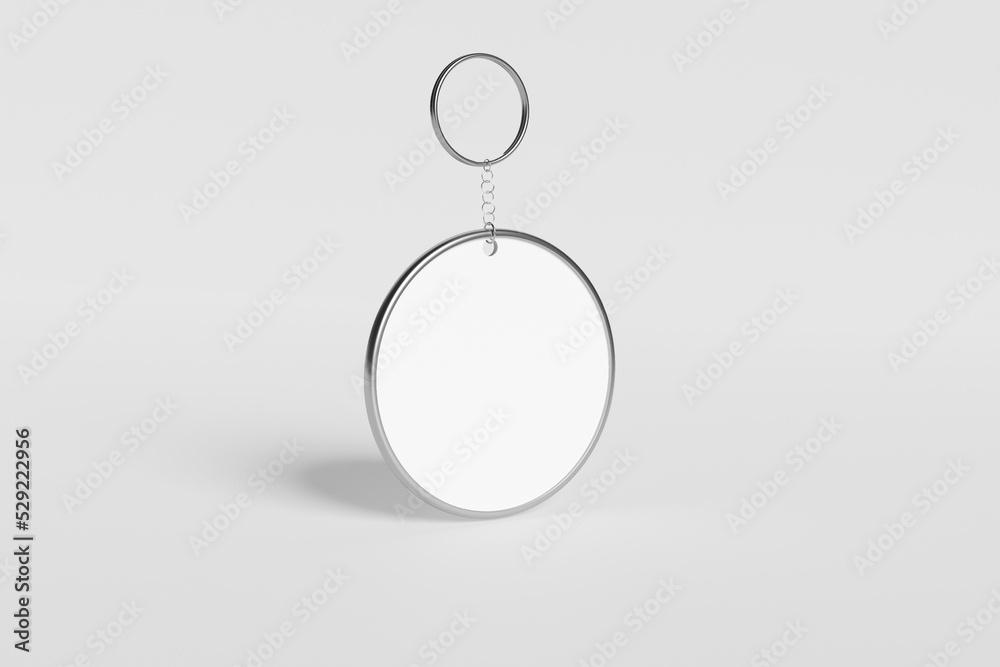 Εκτύπωση καμβά Circular metal keychain mockup