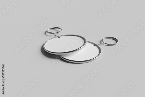 Circular metal keychain mockup