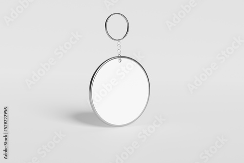 Billede på lærred Circular metal keychain mockup