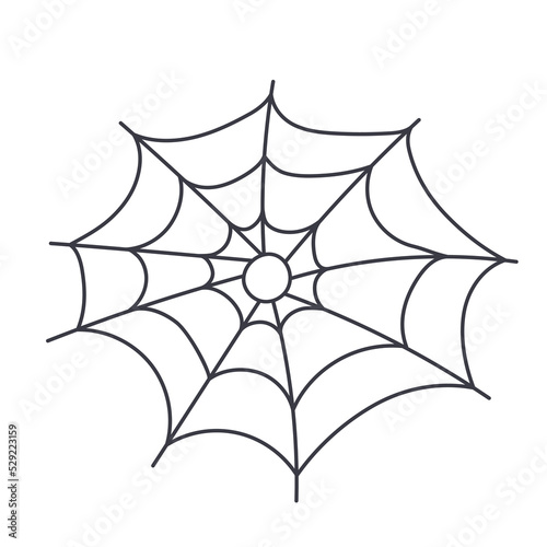 cobweb halloween icons in doodle style vector