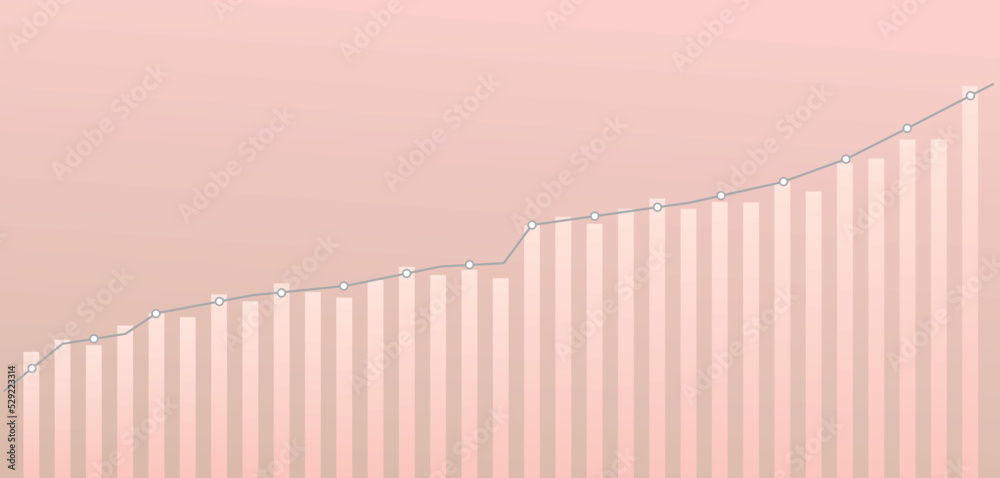 Fototapeta premium Pink business graph. vector illustration
