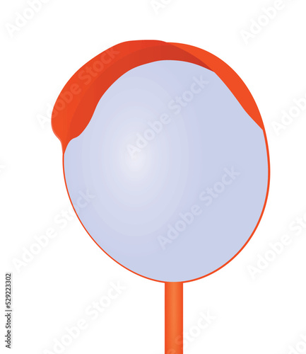 Road convex mirror. vector illustration
