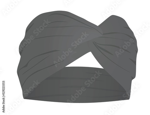 Grey sport head band. vector illustration