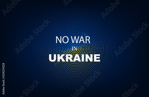 blue background with dots in a circle. blue and yellow dots flag. no war in Ukraine. backdrop of calm and peace