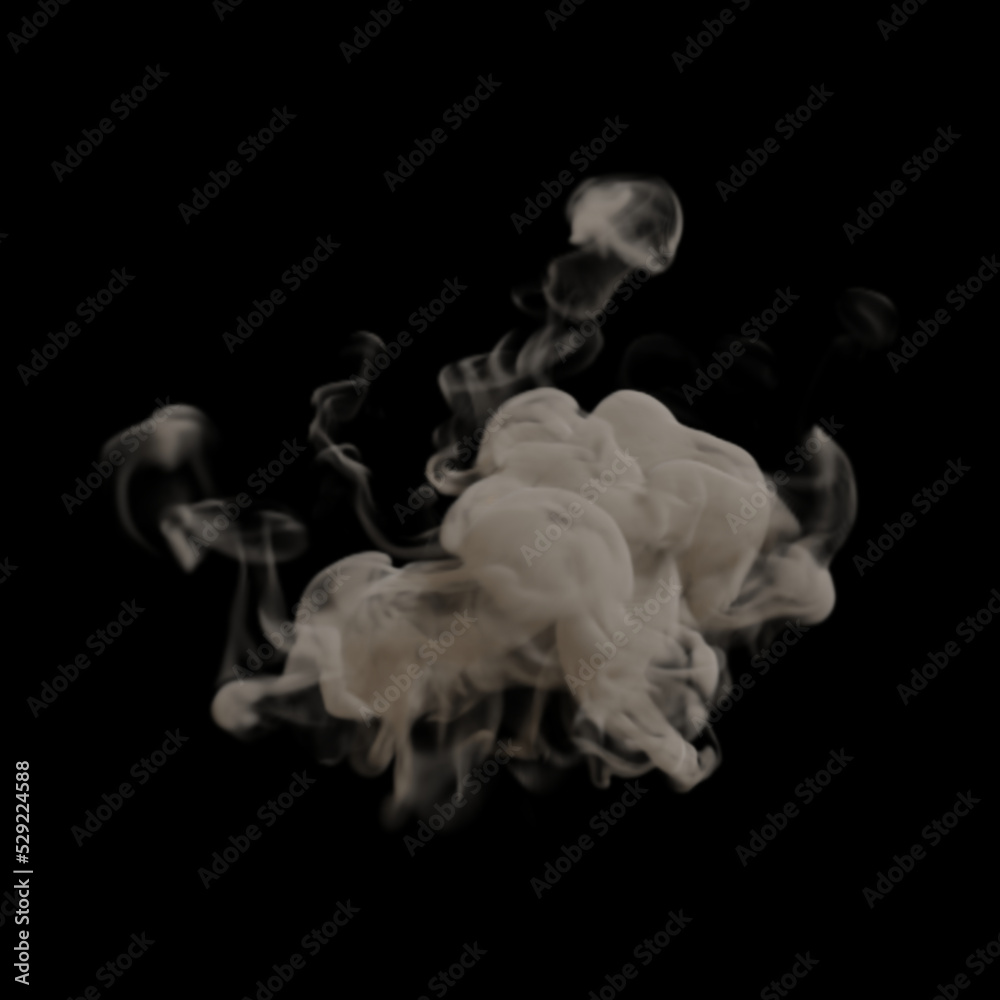Fototapeta premium Smoke Effect Overlay Illustration on Black Background 