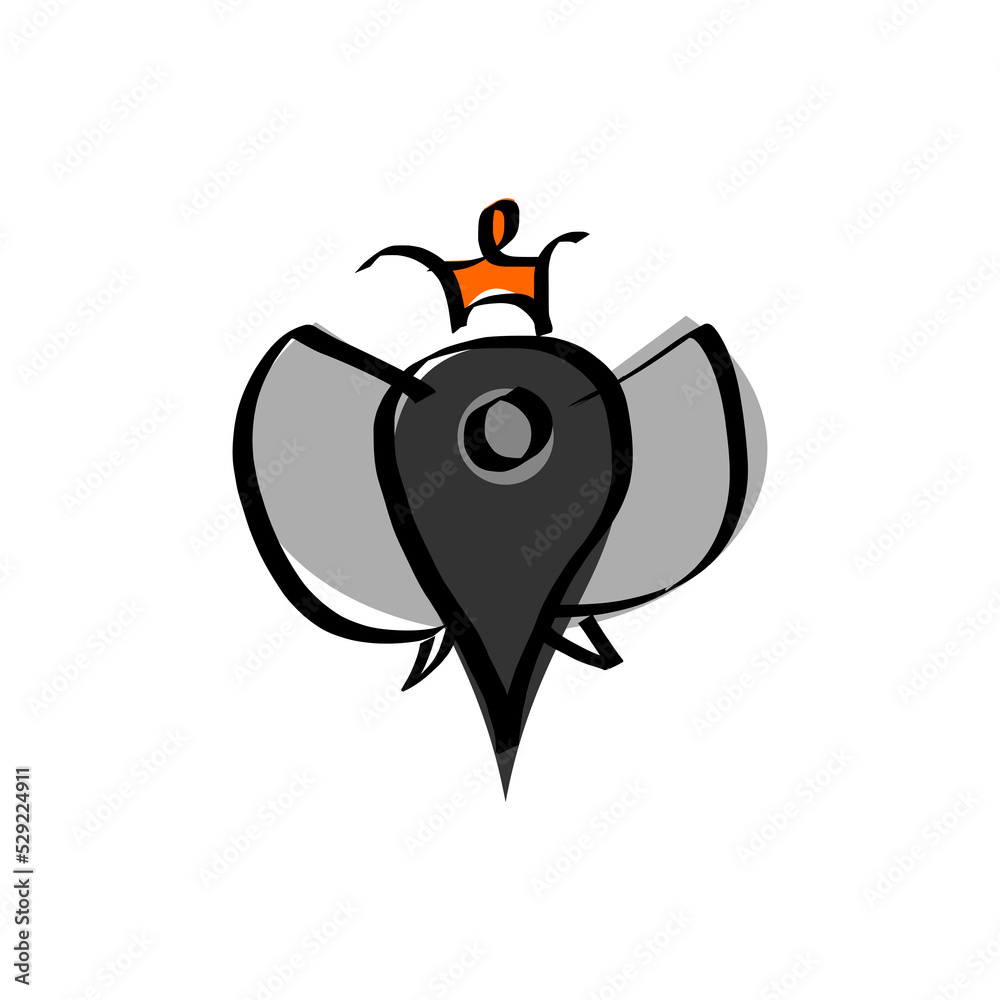 Obraz premium a simple and minimalist illustration logo depicting an elephant's head wearing a crown