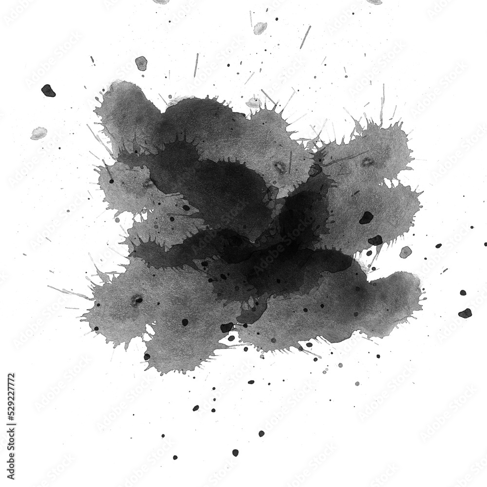 ภาพประกอบสต็อก watercolor paint brush stroke. ink splash transition ...