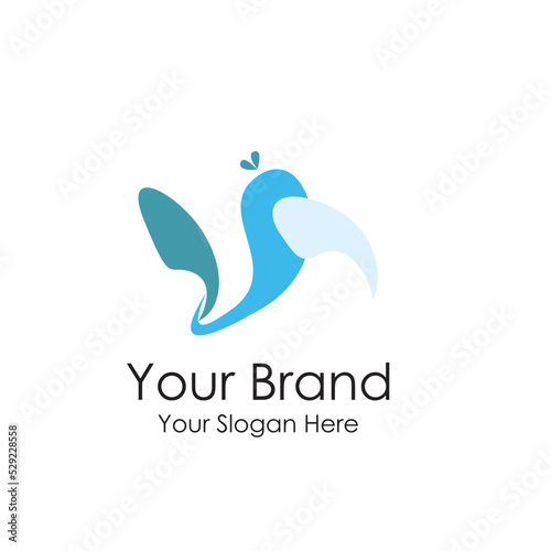sea bird iconic simple logo vector