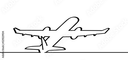 Soaring air plane line path. Take Off airplane, flight route with start point. Vector aircraft sign. Location pointer. Tracking, vacation, holliday. Travel pointer navigation. Tourism. Route Concept.