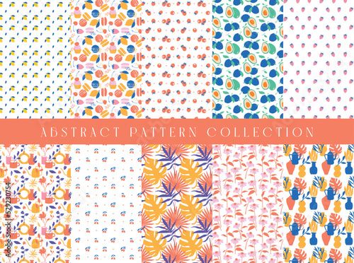 Abstract seamless pattern collection, Decorative wallpaper. 