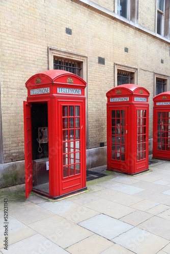 London telephone booth row