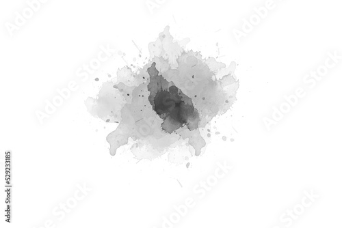 watercolor paint brush stroke. ink splash transition. Abstract inkblot, splat, fluid art, overlay, alpha matte composition, spread on a white paper background. ink transition splatter blot spreading.
