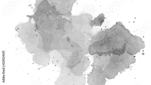 watercolor paint brush stroke. ink splash transition. Abstract inkblot, splat, fluid art, overlay, alpha matte composition, spread on a white paper background. ink transition splatter blot spreading.